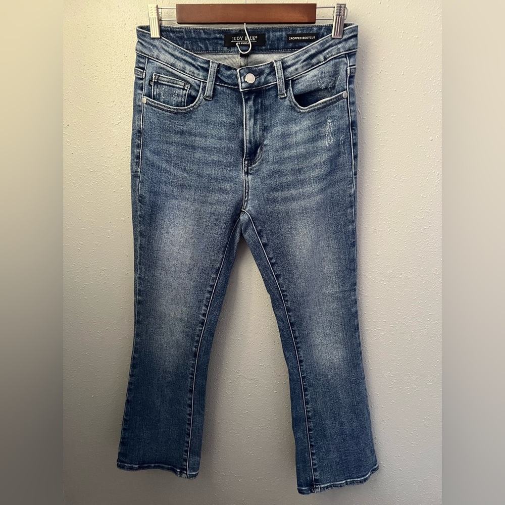 Judy Blue Mid Rise Demi Crop Bootcut Size 5 - Picture 2 of 10